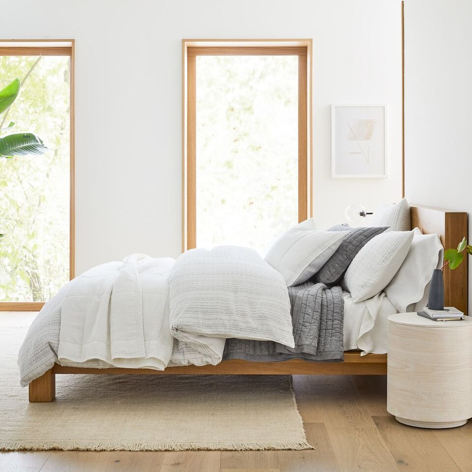 SpaceDyed Clipped Gauze Quilt Cover & Pillowcases West Elm UK